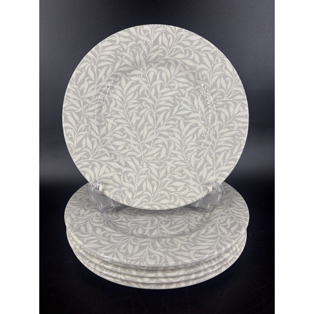 Spode Pure Morris Lunch, Salad Plates Willow Bough, England Set 6